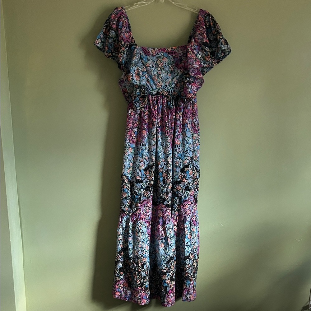 Anthropologie Clementina Eyelet Maxi Dress Size XS